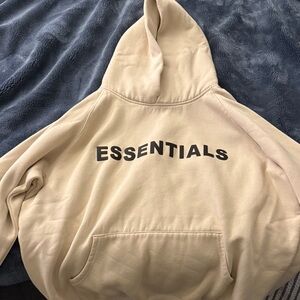 Essentials Men's Beige Hoodie Sweater